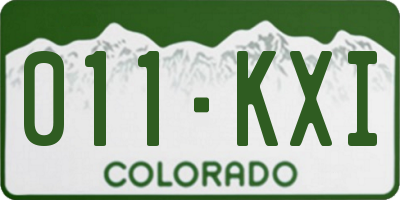 CO license plate 011KXI