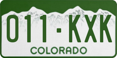 CO license plate 011KXK