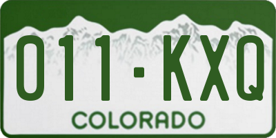 CO license plate 011KXQ