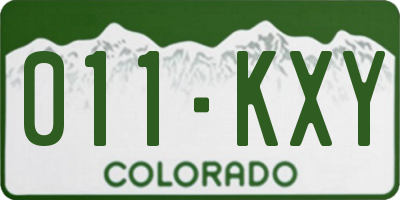 CO license plate 011KXY