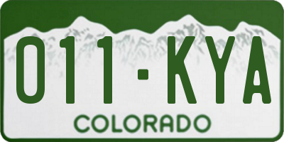 CO license plate 011KYA