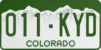 CO license plate 011KYD