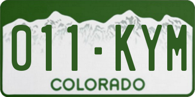 CO license plate 011KYM