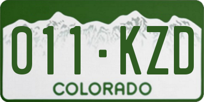 CO license plate 011KZD