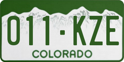 CO license plate 011KZE