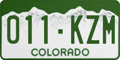 CO license plate 011KZM
