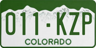 CO license plate 011KZP
