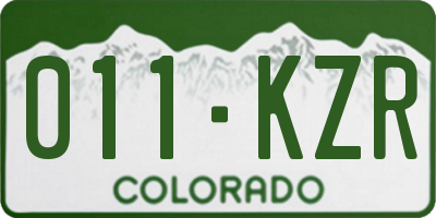 CO license plate 011KZR
