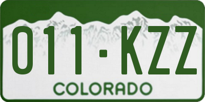 CO license plate 011KZZ