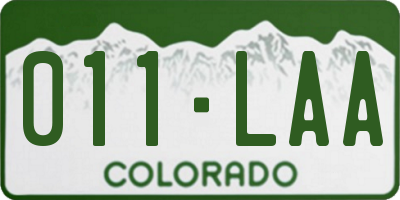 CO license plate 011LAA