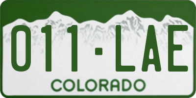 CO license plate 011LAE