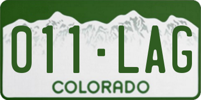 CO license plate 011LAG