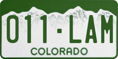 CO license plate 011LAM