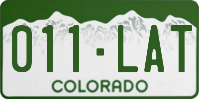 CO license plate 011LAT