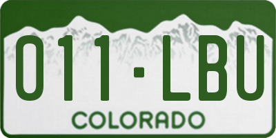 CO license plate 011LBU