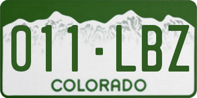 CO license plate 011LBZ