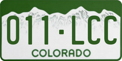 CO license plate 011LCC