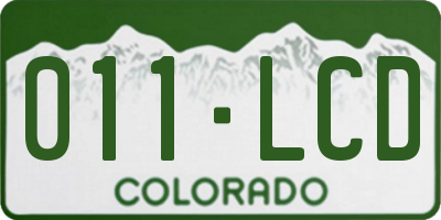 CO license plate 011LCD