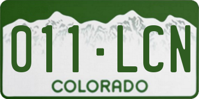 CO license plate 011LCN