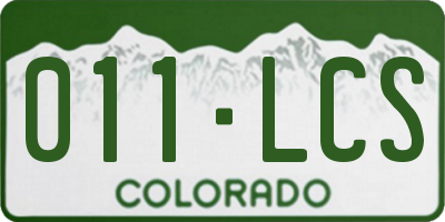 CO license plate 011LCS
