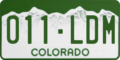 CO license plate 011LDM