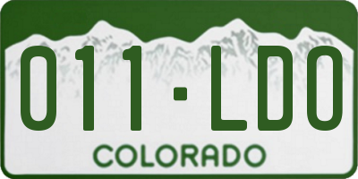 CO license plate 011LDO