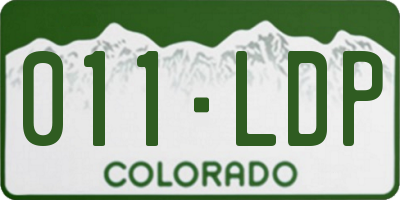 CO license plate 011LDP