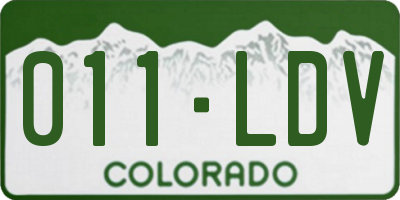 CO license plate 011LDV