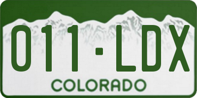CO license plate 011LDX