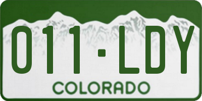 CO license plate 011LDY