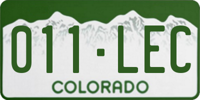 CO license plate 011LEC
