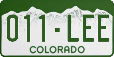 CO license plate 011LEE