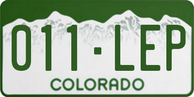 CO license plate 011LEP