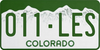 CO license plate 011LES