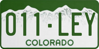 CO license plate 011LEY