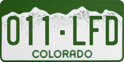 CO license plate 011LFD