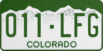 CO license plate 011LFG