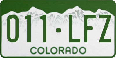 CO license plate 011LFZ