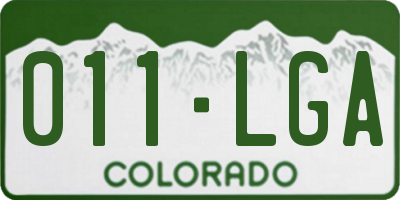 CO license plate 011LGA