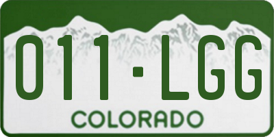 CO license plate 011LGG