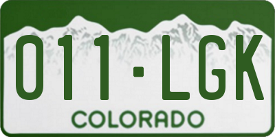 CO license plate 011LGK
