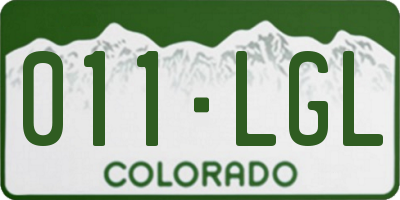 CO license plate 011LGL
