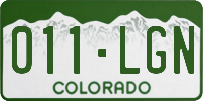 CO license plate 011LGN
