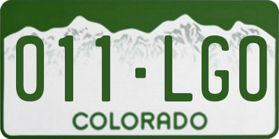CO license plate 011LGO