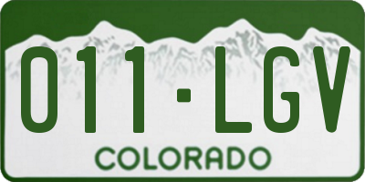 CO license plate 011LGV