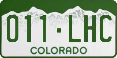 CO license plate 011LHC