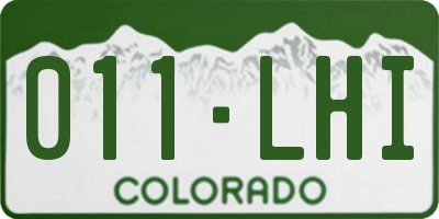 CO license plate 011LHI