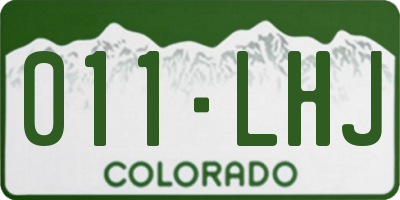 CO license plate 011LHJ
