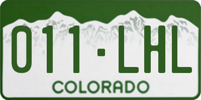 CO license plate 011LHL