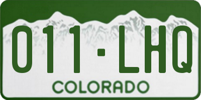 CO license plate 011LHQ